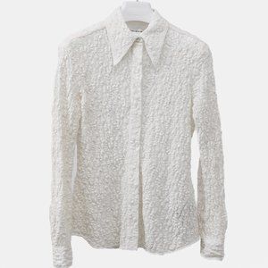 Victoria Beckham Off-White Cloqué 70s Lace Shirt
